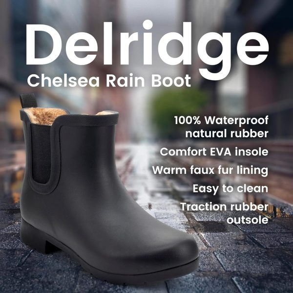 Chooka Women’s Waterproof Chelsea Bootie – Plush Lined, Slip-On Rain Ankle Boots - Image 2