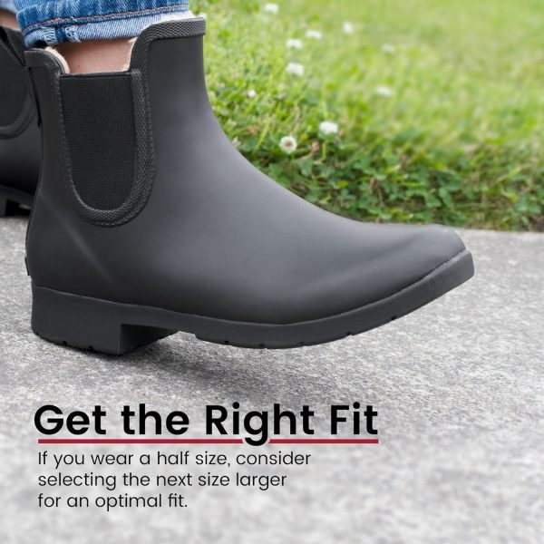 Chooka Women’s Waterproof Chelsea Bootie – Plush Lined, Slip-On Rain Ankle Boots - Image 4