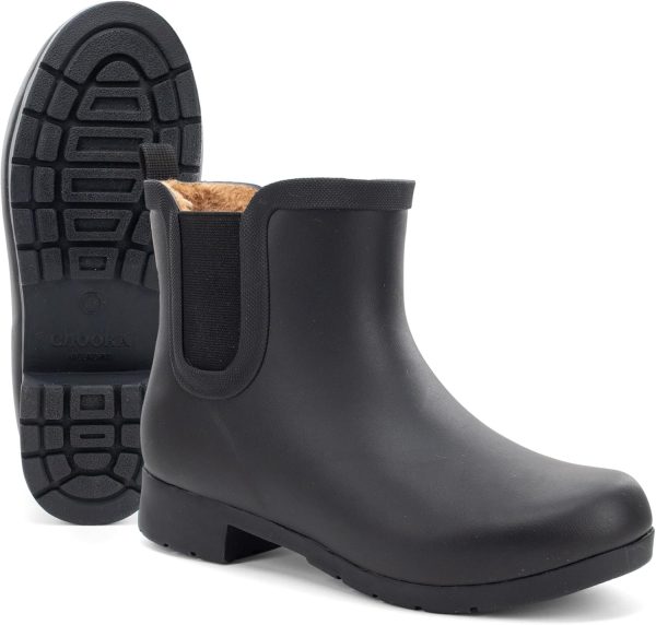 Chooka Women’s Waterproof Chelsea Bootie – Plush Lined, Slip-On Rain Ankle Boots - Image 7