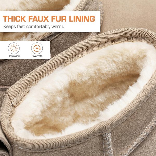 DREAM PAIRS Ankle Winter Mini Boots for Women Genuine Suede Faux Fur Lining Water Resistant Warm Snow Boots Slip On Memory Foam Comfort Booties FuzzyClassic - Image 6